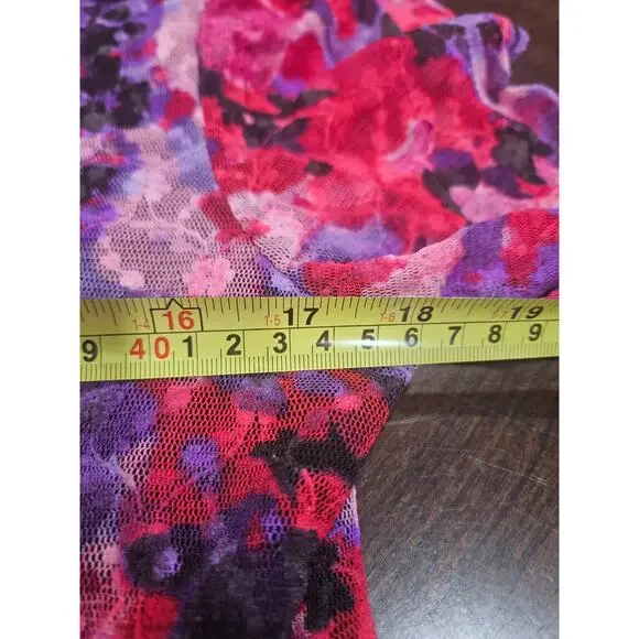 Style & Co Whimsygoth Floral Mesh Tunic Y2K Revival Dark Romantic XL Top Women's - Picture 6 of 7